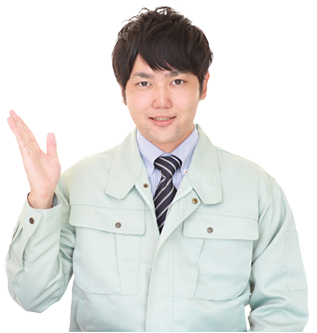 手で誘導している作業員